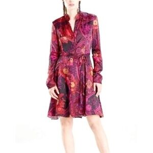 NWT $348 NATORI Women's 'Garden Tapestry Shirt Dress‎ Designer Size 12